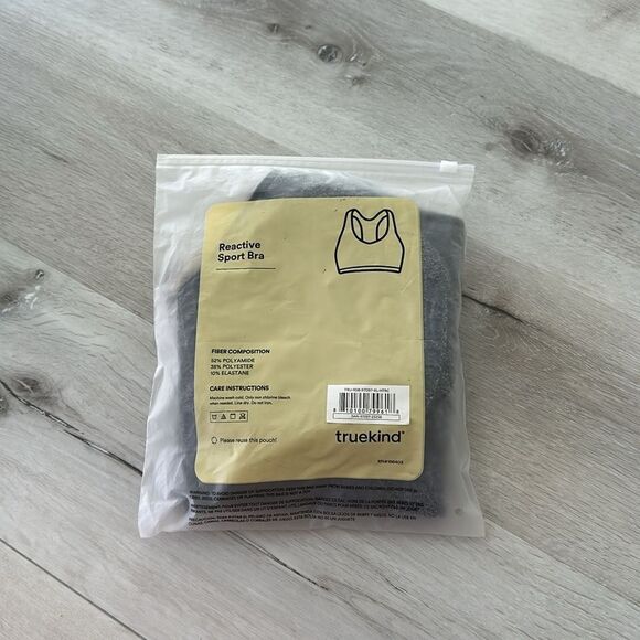 Truekind® Reactive Sports Bra - Heather Grey/Black Trim, Various Sizes NWT - Picture 4 of 5